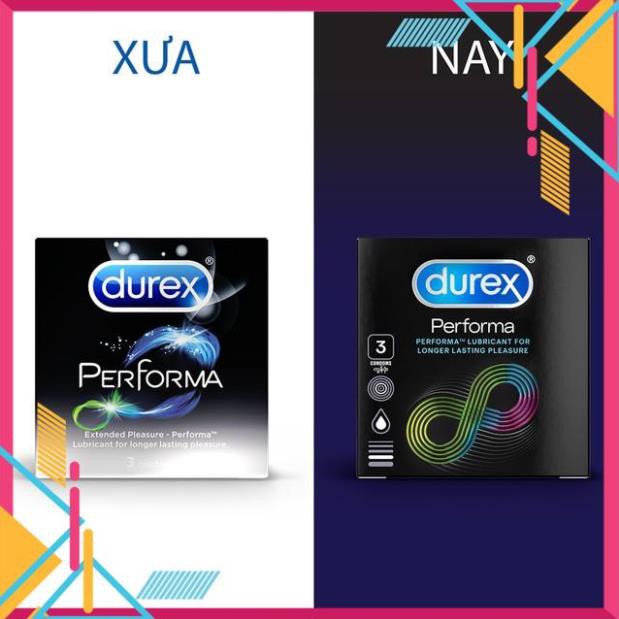 Bao cao su Durex Performa chống xuất tinh sớm Hộp 3 cái Kéo dài thời gian yêu (Khuyến mãi 1K) - GoF Store Vip [lovelove]