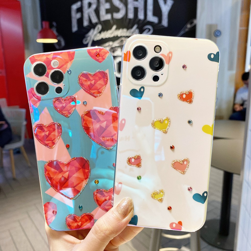 Ốp Lưng Tpu Họa Tiết Trái Tim Dễ Thương Thích Hợp Cho Iphone 7 8 plus X Xs Max 11 12 Pro