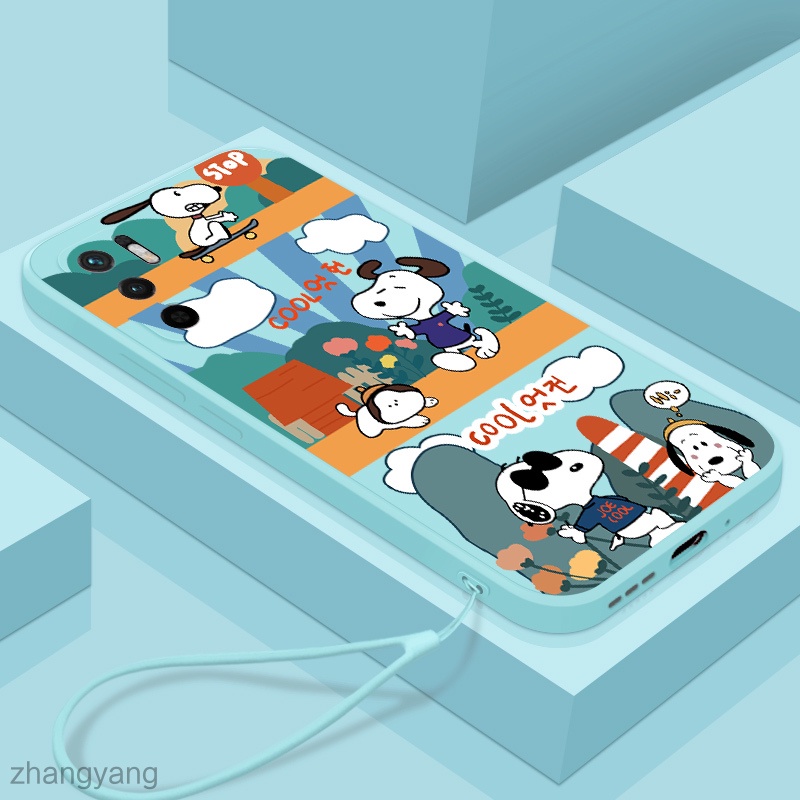 Ốp Điện Thoại Silicon In Hình Snoopy Có Dây Đeo Cho oppo reno 6 4g reno 6 5g reno 7