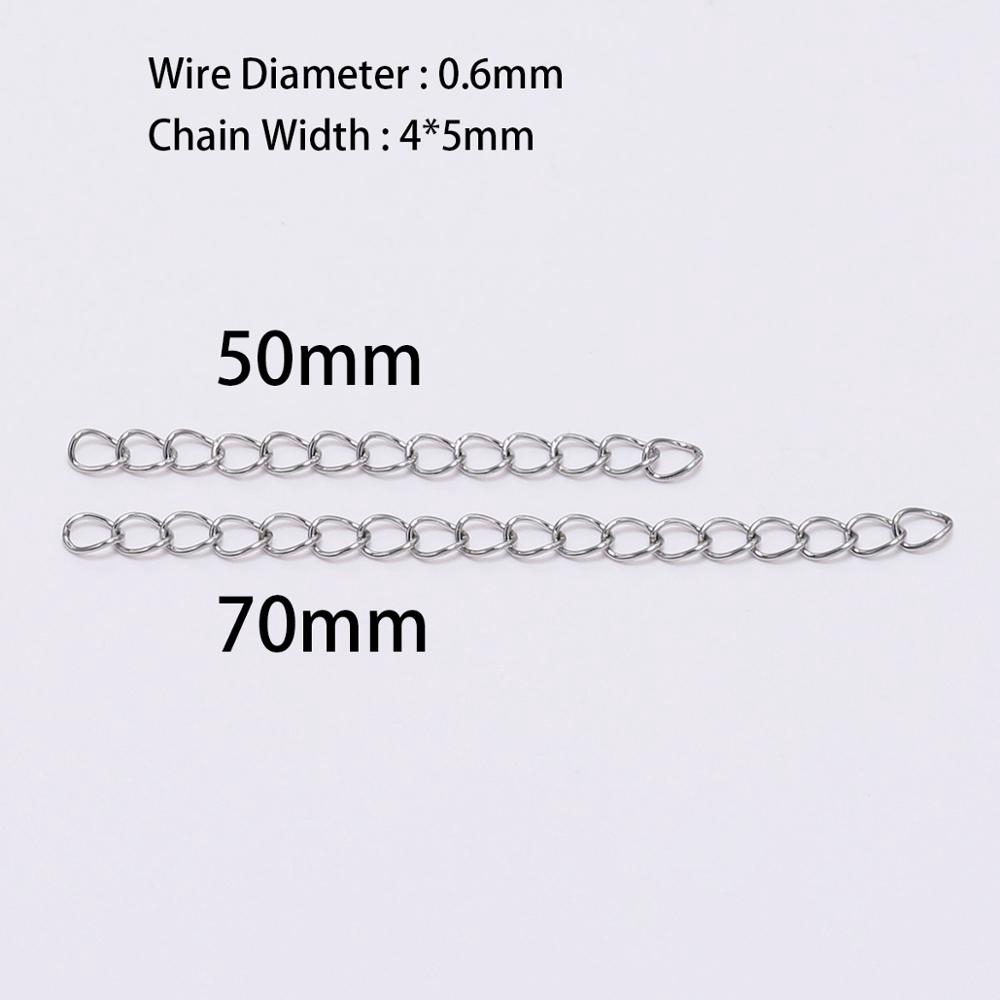 50 cái Chất lượng cao Vòng đeo tay bằng thép không gỉ / Chuỗi mở rộng Vòng cổ