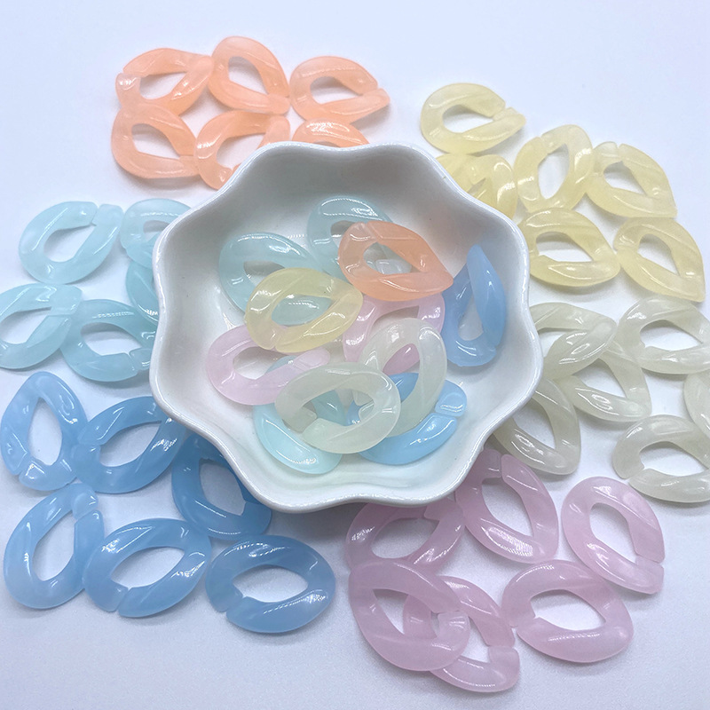 Bộ 10 Phụ Kiện Dây Xích Bằng Nhựa Acrylic Nhiều Màu Sắc Dùng Để Trang Trí Túi Xách