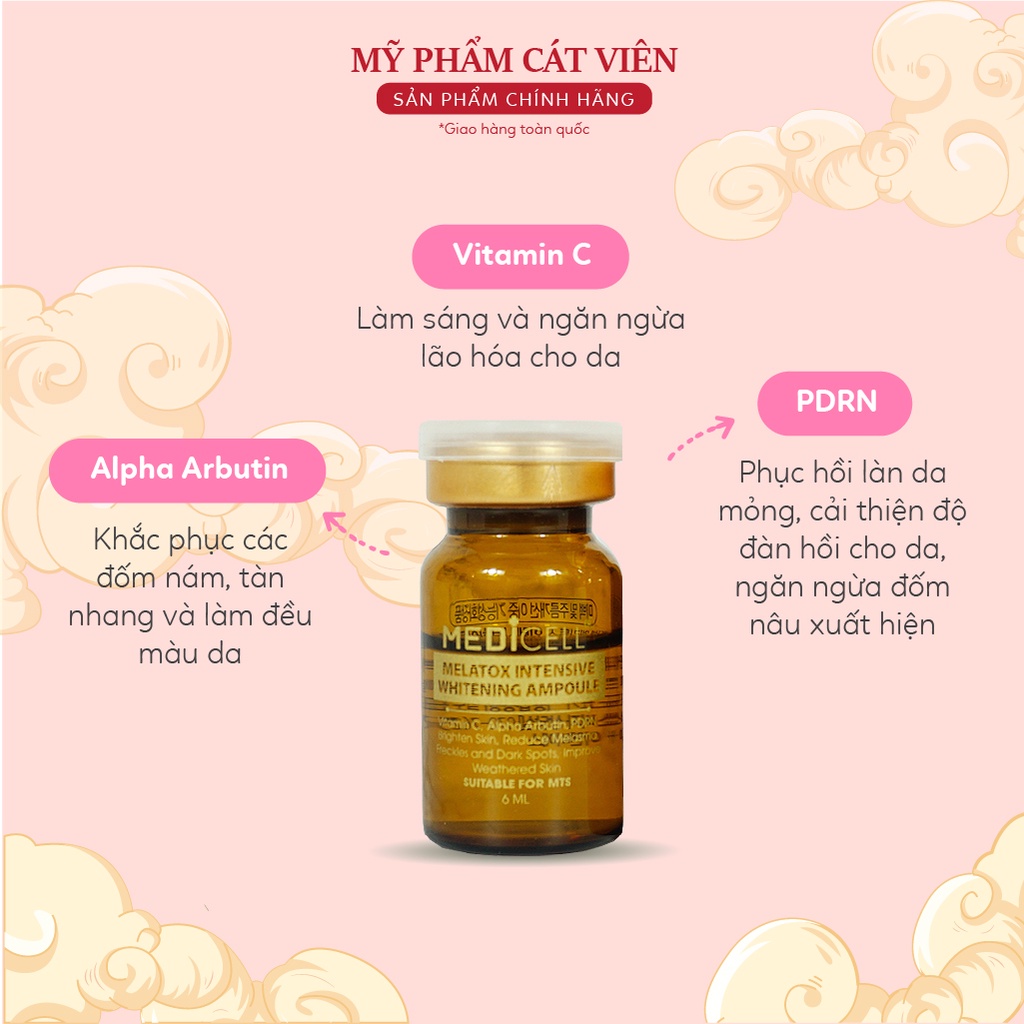 Tế Bào Gốc Melatox Medicell, Serum Giảm Nám Dưỡng Da Chính Hãng, Tái Tạo Da - Lọ 6ml