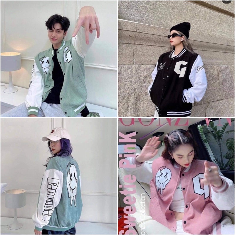 Áo Khoác Bomber Nhung Tăm Pha Tay Chữ CHOOSE Unisex Form Rộng Nhiều Màu