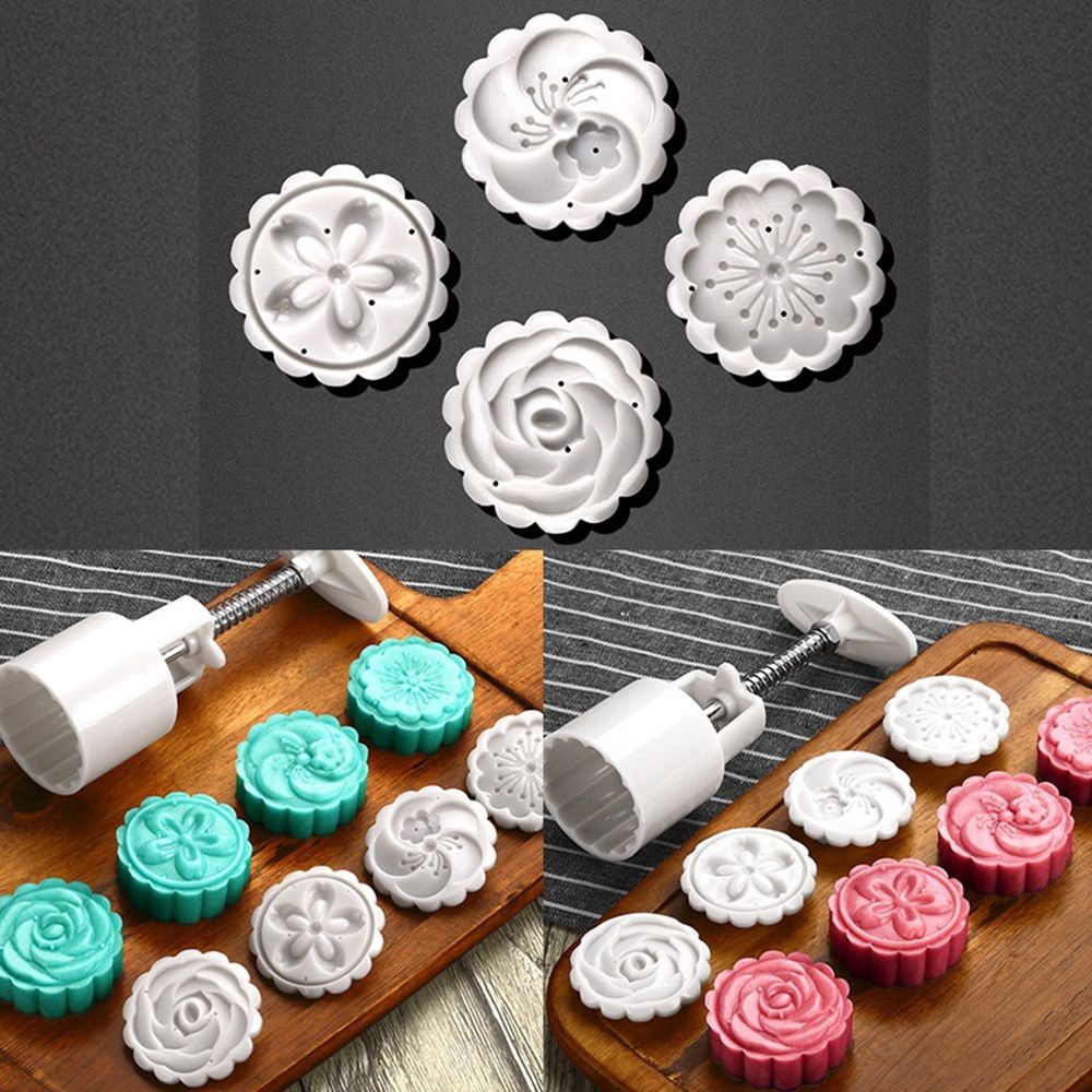 Bộ 5/lô Khuôn cắt bánh trung thu/chocolate/quy/ngọt bằng nhựa cấp thực phẩm