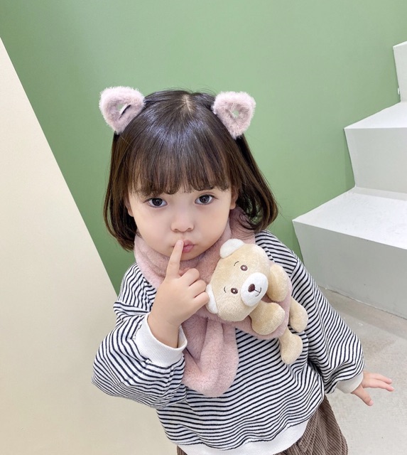 Khăn quàng cổ hình gấu dành cho bé mùa đông ấm ấp mã T04