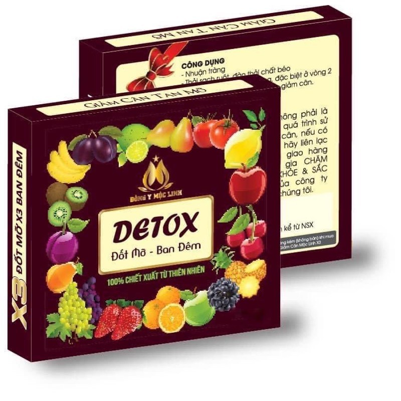 3 Hộp Detox thải độc tan mỡ Đông Y Mộc Linh
