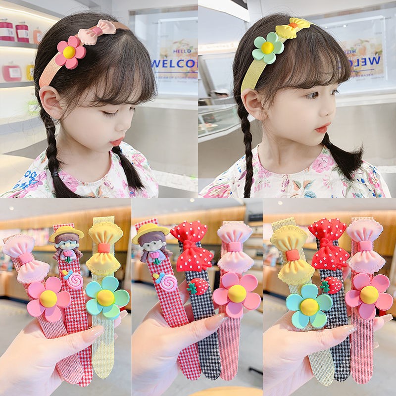 Băng Đô Cài Tóc Khóa Dán Xinh Xắn Cho Bé Gái