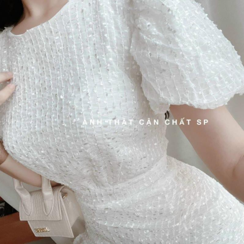 Đầm dự tiệc ren trắng đen nhún đuôi cá Lisa Dress Hàng Thiết Kế | BigBuy360 - bigbuy360.vn