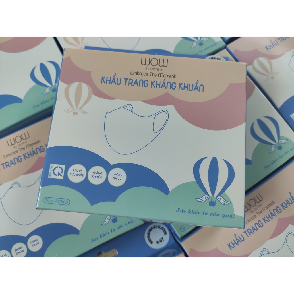Set 10 Khẩu Trang Cho Bé 4 Lớp Kháng Khuẩn Wow By Oeteo Chất Liệu Vải Không Dệt