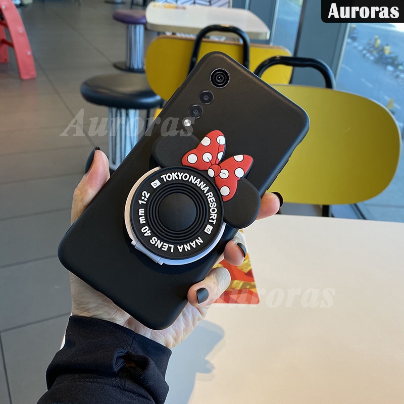 Ốp Điện Thoại Mềm Có Giá Đỡ Và Gương Trang Điểm Cho LG Velvet 5G V50 ThinQ G8 ThinQ V60