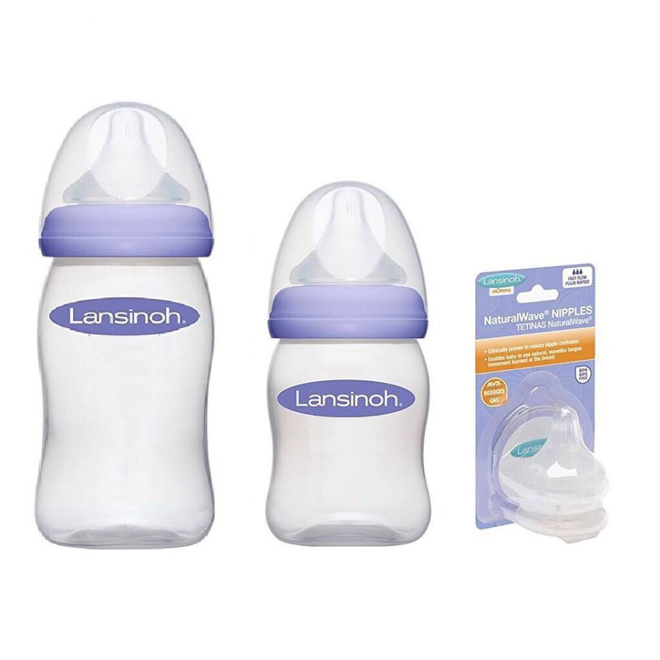 Bình sữa Lansinoh Momma 160ml 240ml tách set