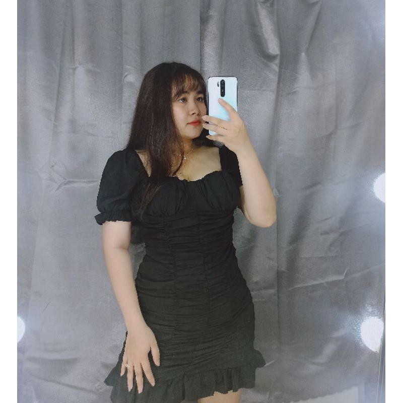 Đầm nhún cổ U bigsize | BigBuy360 - bigbuy360.vn