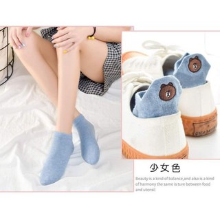Vớ/Tất [⚡FREESHIP⚡ Đơn Từ 150K] Vớ thêu icon gấu cổ ngắn