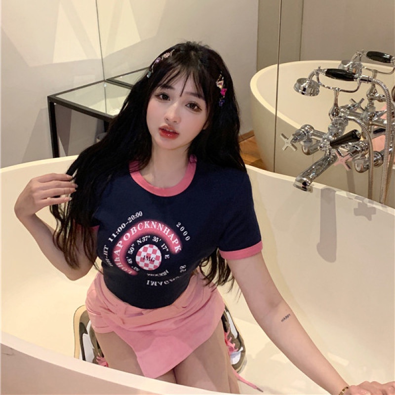 Áo Thun Tay Ngắn Cổ Tròn In Hình Dễ Thương Thời Trang Mùa Hè