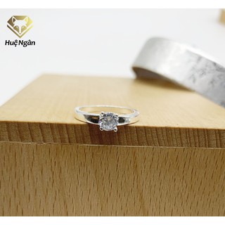 Nhẫn bạc 925  - Mặt trơn đá 5li RS104