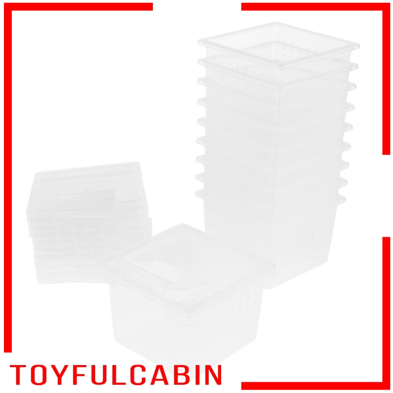 Set 10 Hộp Đựng Thức Ăn Bằng Acrylic Cho Bò Sát / Thằn Lằn / Bò Sát