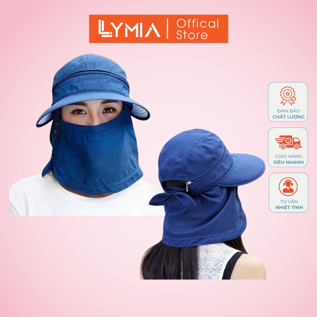 Mũ chống nắng, nón đi nắng LYMIA 3in1 cực tiện dụng kèm khẩu trang có thể tháo rời