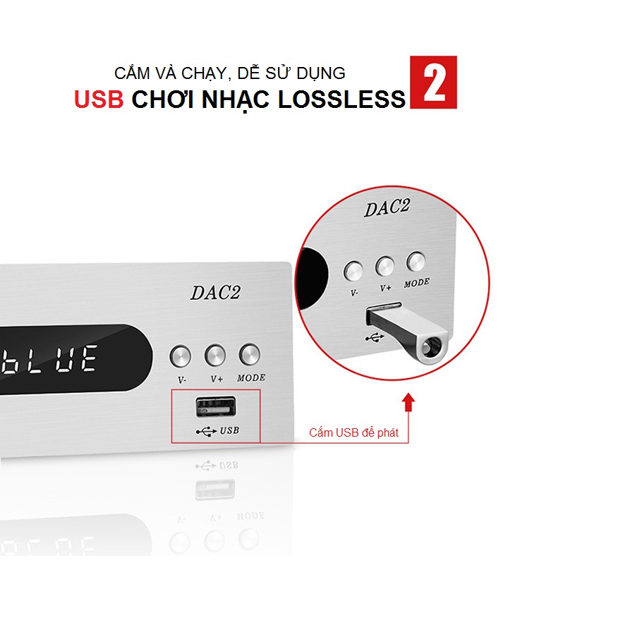 Bộ DAC giải mã TRASAM DAC 2 Bluetooth 24BIT/192KHZ