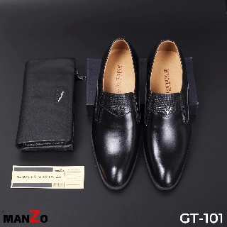 [DA THẬT] GIÀY DA NAM CAO CẤP - ĐẾ CAO SU ÊM CHÂN PHONG CÁCH TRẺ TRUNG - GIÀY NAM CÔNG SỞ GT101 MANZO