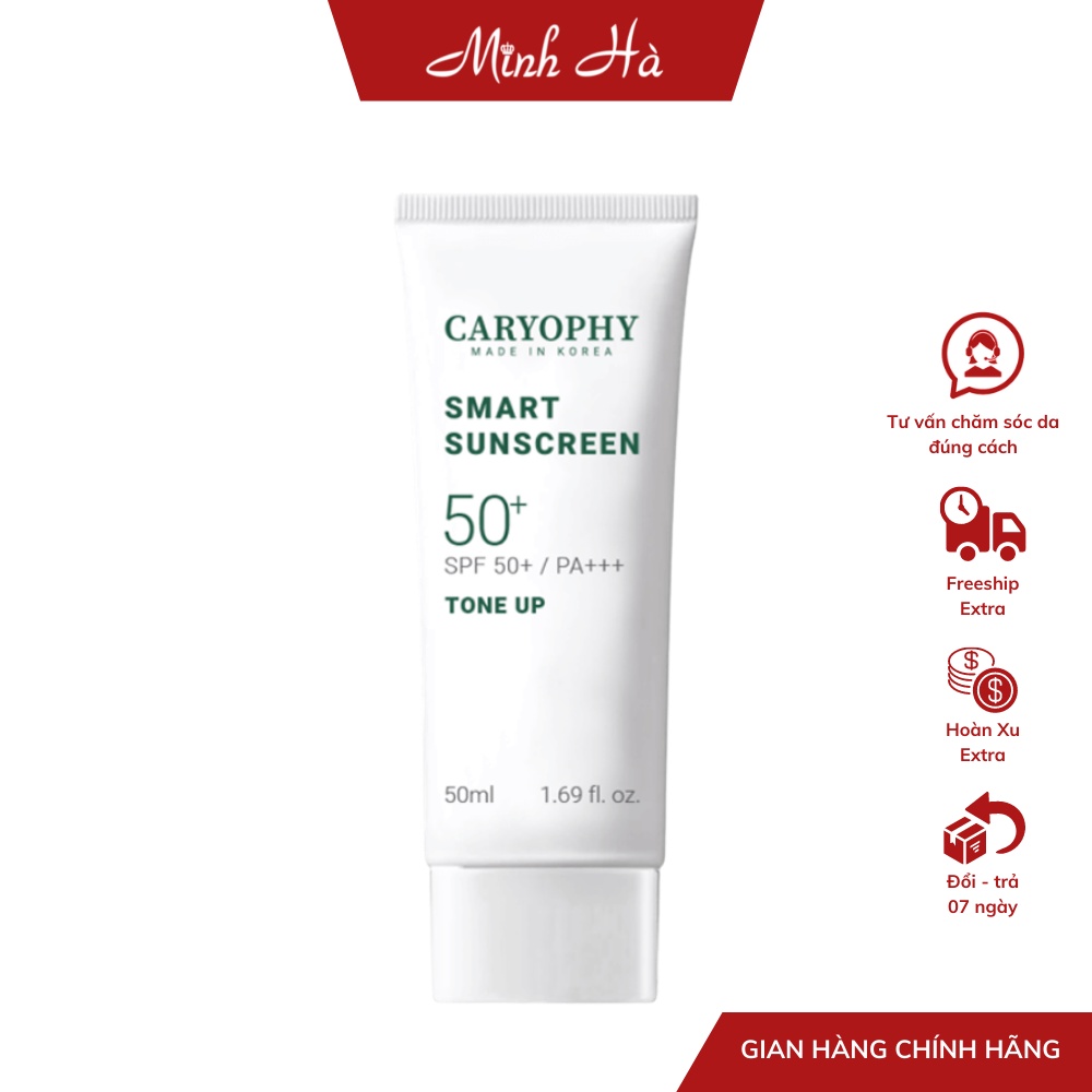 Kem chống nắng Caryophy Smart Sunscreen Tone Up SPF50+ PA+++ 50ml giúp nâng tone da