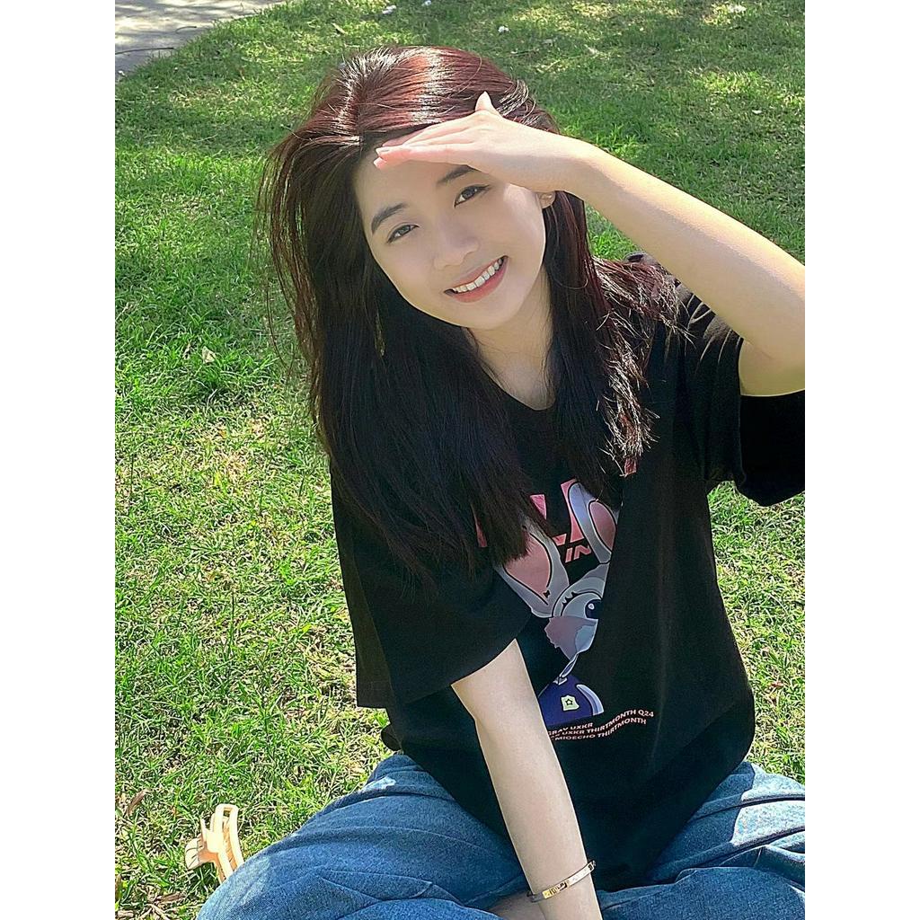 Áo Thun Cotton Ngắn Tay In Hoạt Hình Thời Trang Cá Tính 61324