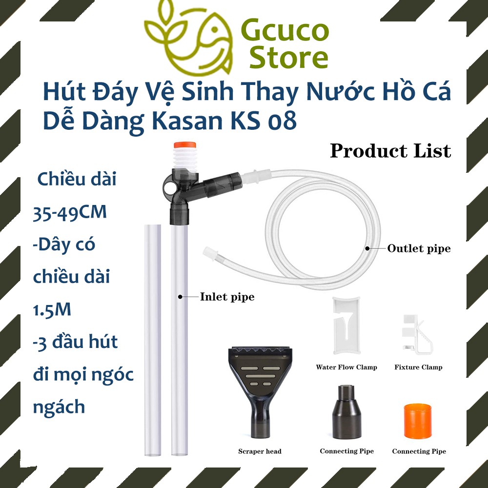 Vệ sinh hồ cá, Hút Đáy Vệ Sinh Thay Nước Hồ Cá Dễ Dàng Với Kasan KS 08