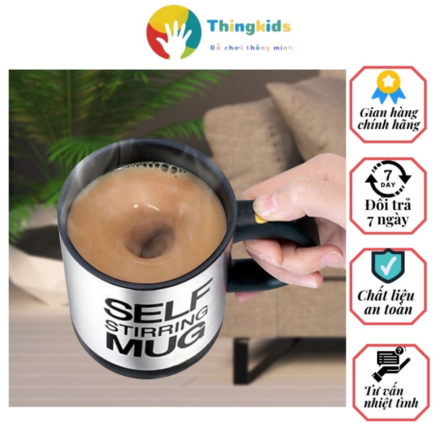 Cốc tự khuấy SELF STIRRING MUG, cốc pha cà phê tự động -+ Thingkids