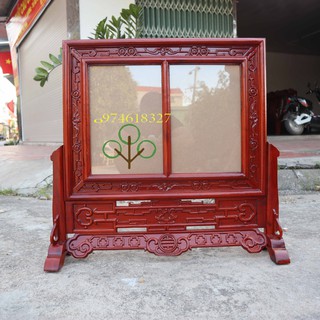 Khung ảnh kép dơi tiền gỗ hương thờ gia tiên-Khung hình thờ kép đôi- khung ảnh đôi gỗ hương