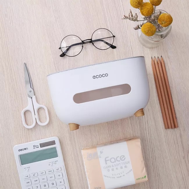 Hộp đựng giấy ăn để bàn ECOCO cao cấp đa năng, gọn gàng tiện dụng - QM.DNE2009