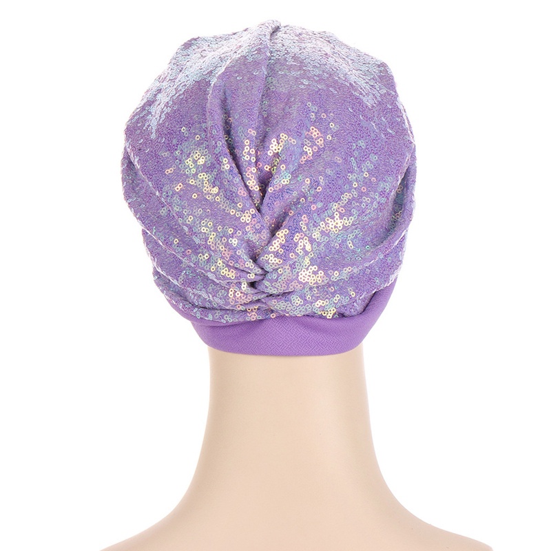 1 Mũ Turban Đính Kim Sa Màu Sắc Lấp Lánh Thời Trang Cho Nữ