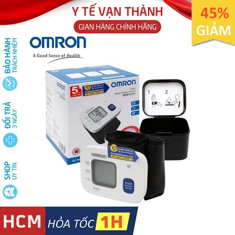 ✅ [Chính Hãng DKSH] Máy Đo Huyết Áp Cổ Tay: Omron HEM-6161 - VT0010