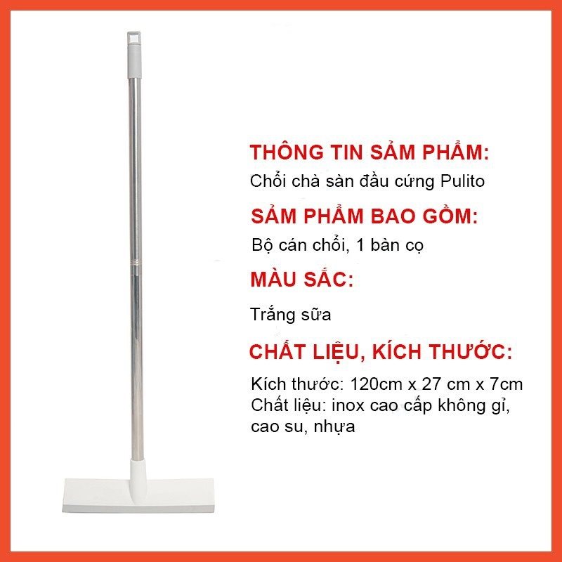 Chổi Chà Sàn Quét Nước Cán Dài Lau Nhà Hai Đầu Xoay 180 Độ