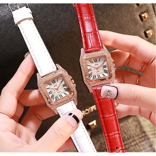 Đồng hồ nữ DZG-01 mặt đá dây da hot trend 2019