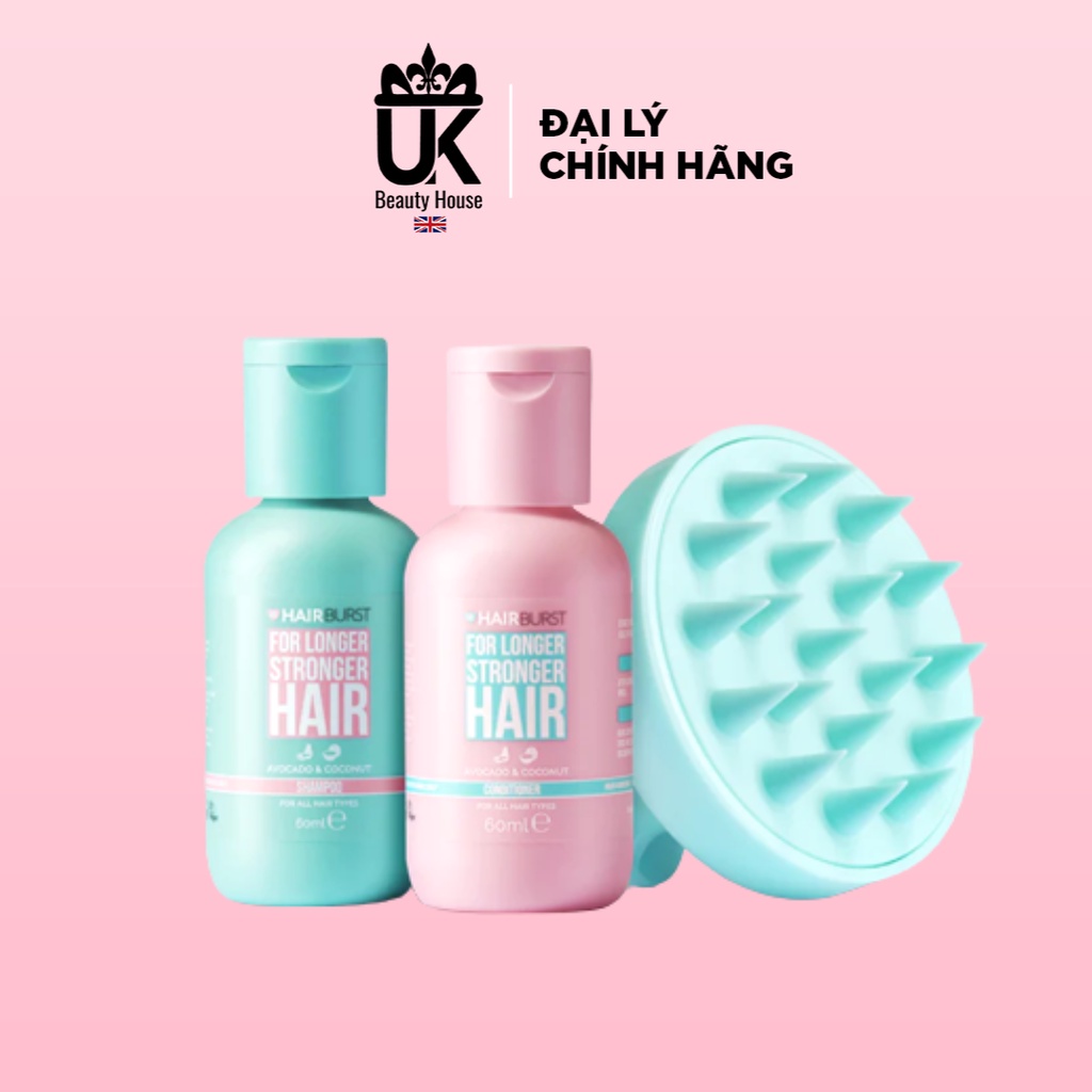[MINISIZE] COMBO GỘI XẢ KÍCH THÍCH TÓC MỌC NHANH HAIRBURST 60ML/ CHAI + LƯỢT GỘI ĐẦU HAIRBURST