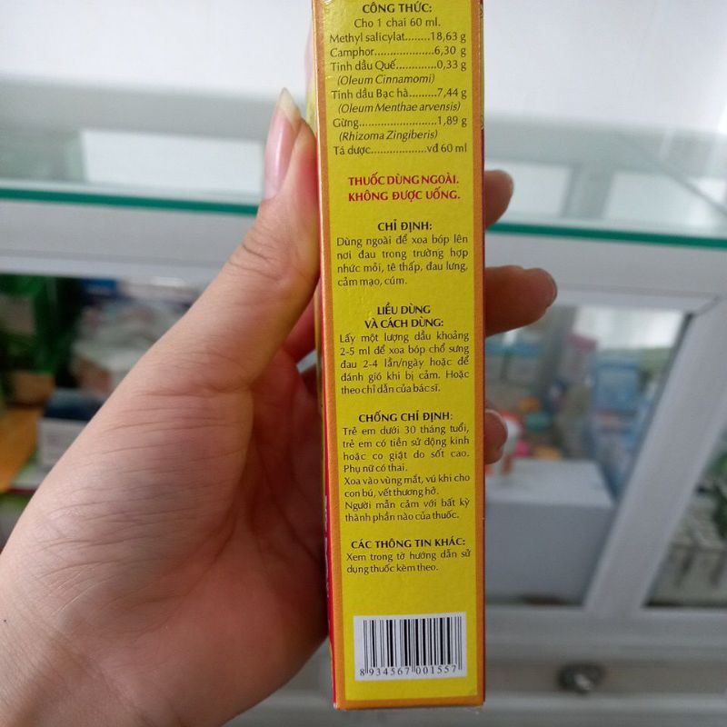 DẦU  NÓNG MẶT TRỜI 60ML