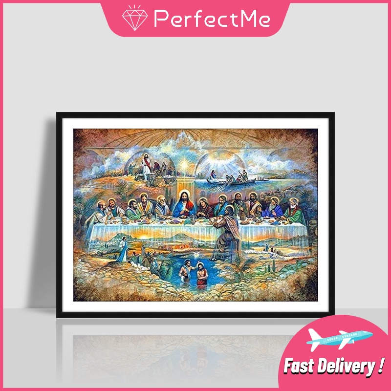 Bộ tranh đính đá 5D tự làm hình Chúa Giêsu kích thước 40*30cm