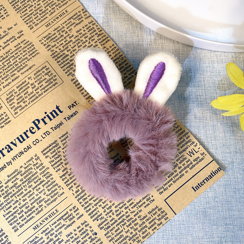 Dây buộc tóc scrunchie hình tai thỏ cute dễ thương nhiều sắc màu