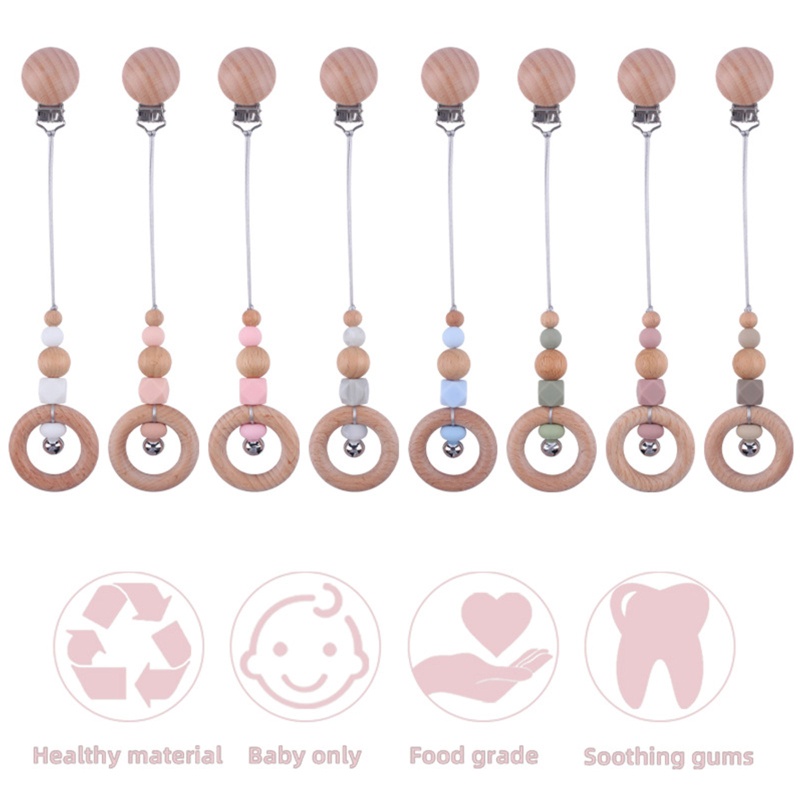 Giá Đỡ Núm Vú Giả Bằng Silicon Có Chuông Và Kẹp Tiện Dụng Cho Bé