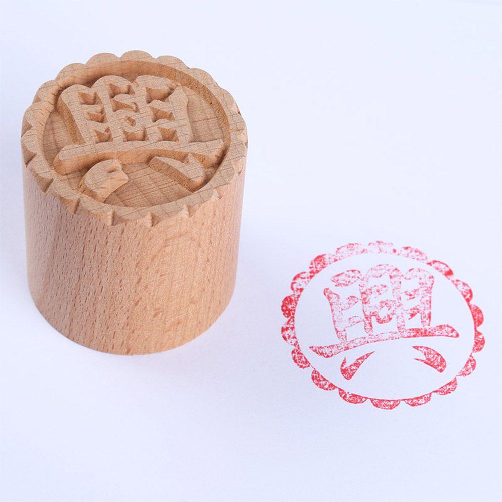 Con Dấu Gỗ In Chữ Trung Quốc Dùng Trang Trí Bánh Ngọt / Làm Thủ Công