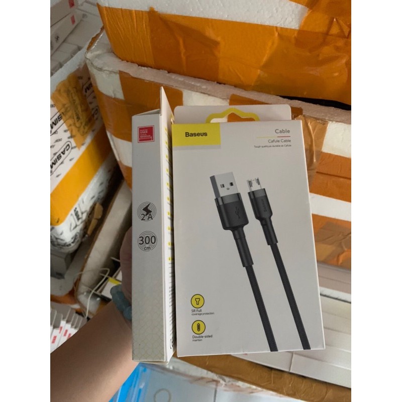 Cáp sạc nhanh Baseus 3m cho chân Micro chống đứt