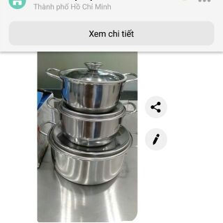 Bộ 3 nồi inox Sharp cao cấp xài bếp từ
