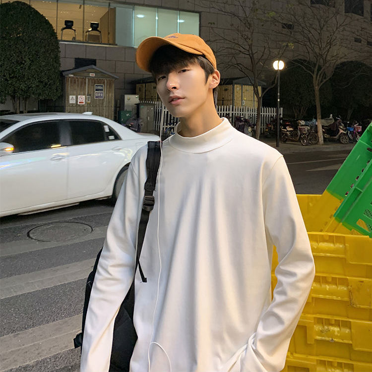 Áo Thun Tay Dài Cổ Cao Phối Nhung Cá Tính Cho Nam Size M-3Xl | BigBuy360 - bigbuy360.vn