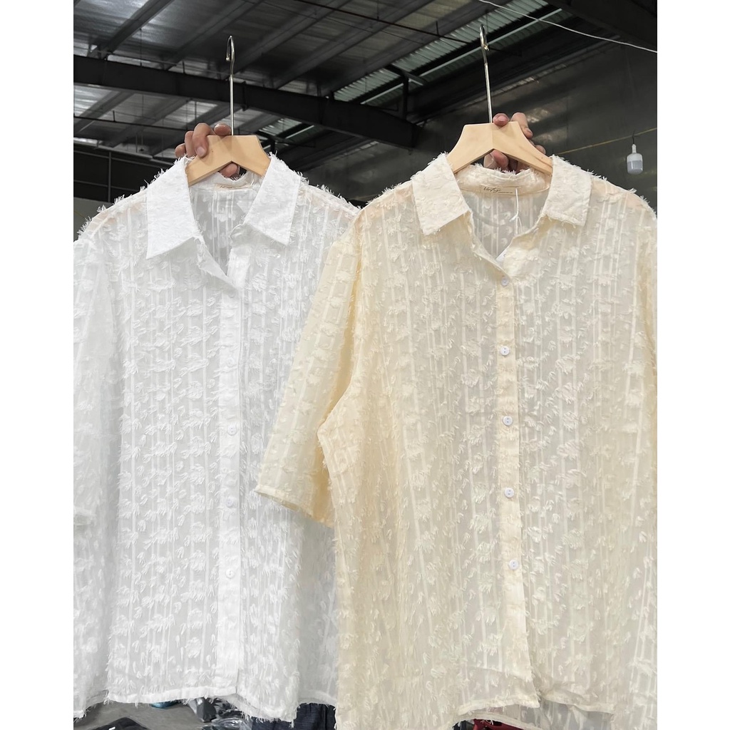 Áo sơ mi voan lông tay lỡ oversize Somitolongcoduc2020/P1K4