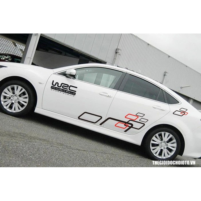 Bộ tem decal WRC ô vuông dán sườn xe ô tô ( mẫu 5) MS-101 AutoPlaza tem thiết kế riêng theo từng đơn đặt của khách hàng