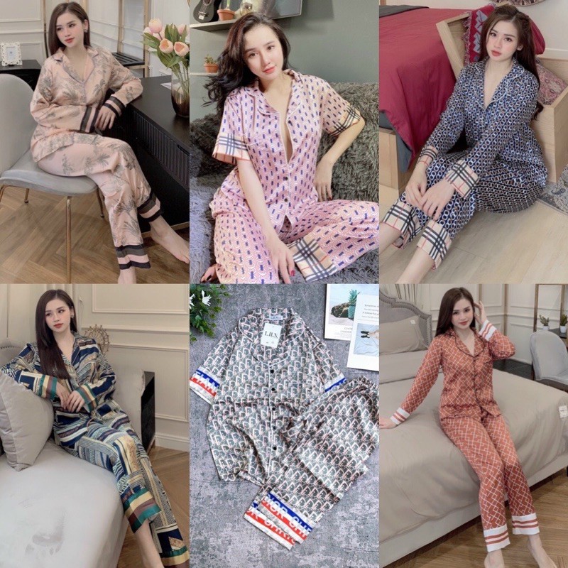 PYJAMA LỤA SATIN THIẾT KẾ ĐẮP TAY SANG XỊN MỊN ( ảnh thật + có sẵn )