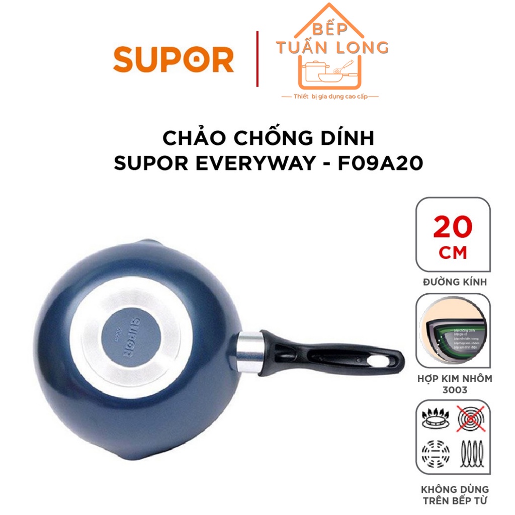 Chảo Sâu Lòng Chống Dính Supor F09A20 -20cm Size 20cm – Hàng Chính Hãng