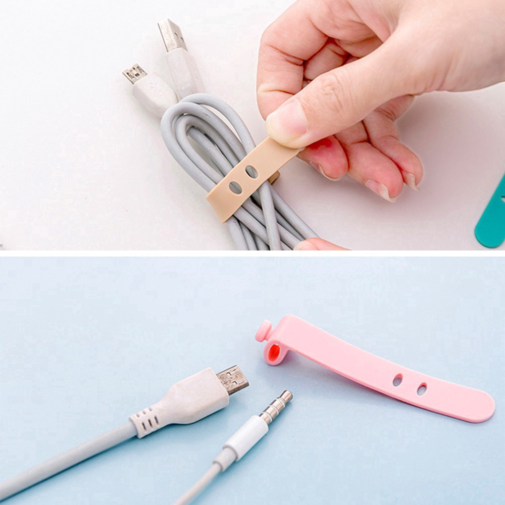 Set 4 dụng cụ quấn giữ dây cáp tai nghe bằng silicone tiện lợi