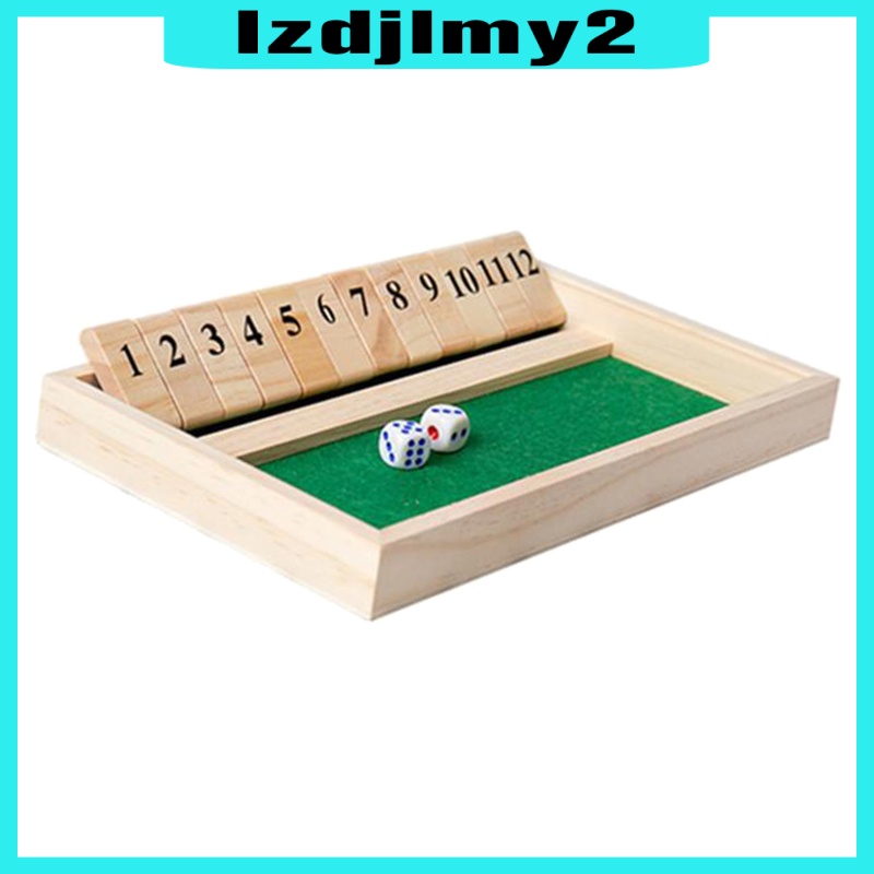 Romanful Shut The Box Game - 12 Numbers Wooden Dice Game Wooden Number Board Game