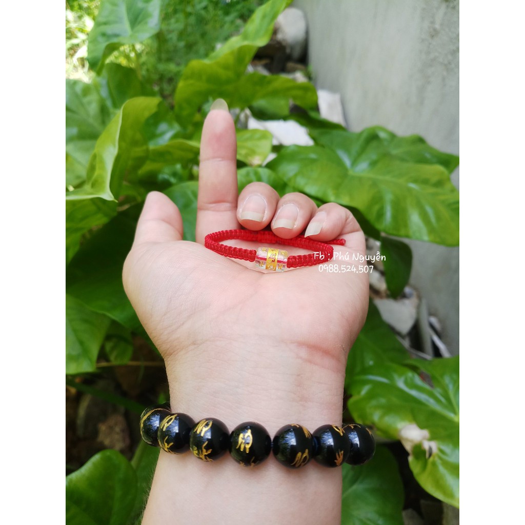 Vòng Chỉ Đỏ Bát Trụ Tâm Kinh  ( ghi chú size cổ tay )