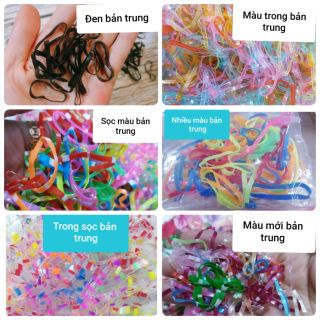 500g thun buột tóc đen,màu,sọc bản vừa